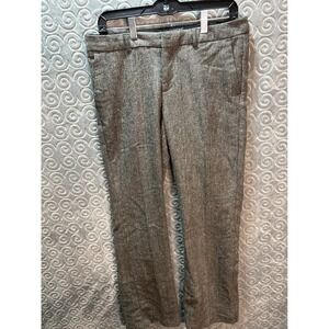 Banana Republic Martin Fit‎ Herringbone Wool Blend Trousers Women's Size 8R Grey